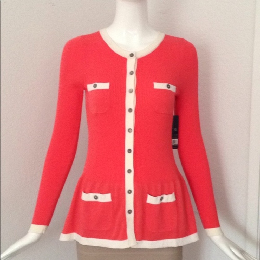 Chanel style red white Sweater